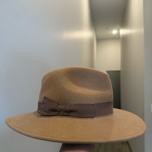 J. Crew Tan Fedora with Brown Band